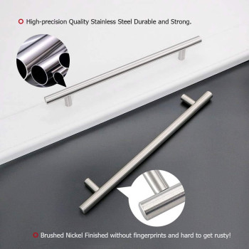 Homdiy 20 Pack Cabinet Pulls Modern Drawer Pulls Hd201Sn Cabinet Hardware Stainless Steel Cabinet Handles 10In Hole Centers Roun