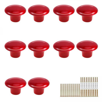 Marstree 10Pcs Vintage Ceramic Door Knobs Round Shape Drawer Cupboard Locker Pulls Handles Wardrobe Drawer Cabinet Home Kitchen