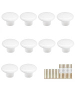 Marstree 10Pcs Vintage Ceramic Door Knobs Round Shape Drawer Cupboard Locker Pulls Handles Wardrobe Drawer Cabinet Home Kitchen