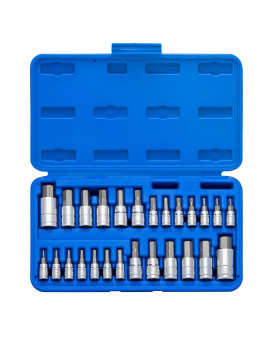 Neiko 01144A Tamperproof Hex Bit Socket Set 26 Pieces Sae 564916 And Metric 214Mm