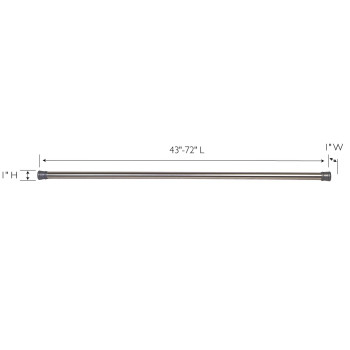 Design House 564187 Classic Adjustable 43 To 72Inch Shower Rod For Bathroom Brushed Nickel