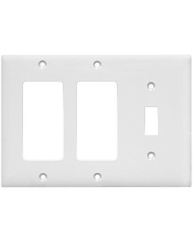 Enerlites Combination Single Toggledouble Decorator Rocker Outlet Wall Plate Standard Size 3Gang Light Switch Cover 45 X