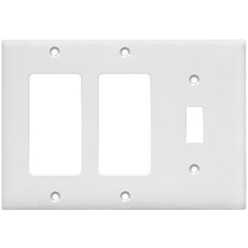 Enerlites Combination Single Toggledouble Decorator Rocker Outlet Wall Plate Standard Size 3Gang Light Switch Cover 45 X