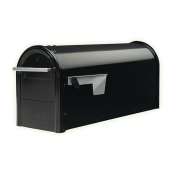 Architectural Mailboxes Franklin Post Mount Mailbox Black With Silver Accents Fm110Bec