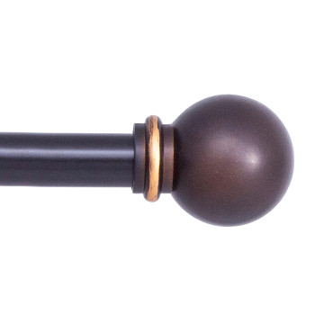 Kenney Kn71700 Chelsea Ball End Standard Decorative Window Curtain Rod 2848 Adjustable Length Oil Rubbed Bronze Finish 58