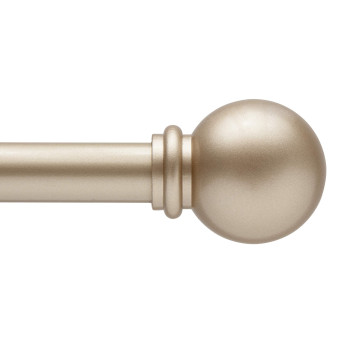 Kenney Kn71704 Chelsea Ball End Standard Decorative Window Curtain Rod 2848 Adjustable Length Soft Brass Finish 58 Diam