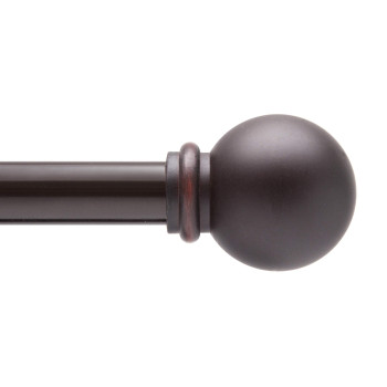 Kenney Kn71707 Chelsea Ball End Standard Decorative Window Curtain Rod 4886 Adjustable Length Weathered Brown Finish 58