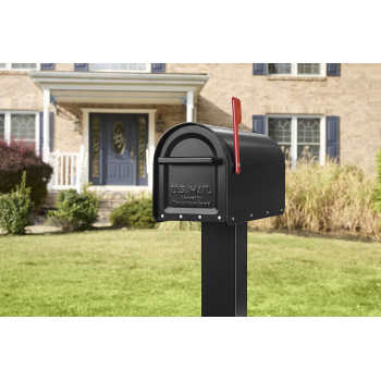 Architectural Mailboxes 5560Br10 Architectural Mailboxes Sequoia Post Mount Mailbox Large Black