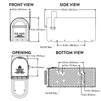 Architectural Mailboxes 5560Br10 Architectural Mailboxes Sequoia Post Mount Mailbox Large Black