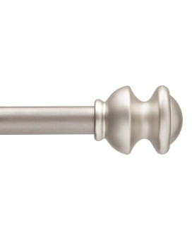 Kenney Kn71716 Kendall Knob End Standard Decorative Window Curtain Rod 2848 Adjustable Length Brushed Nickel Finish 58