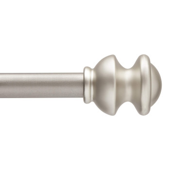 Kenney Kn71717 Kendall Knob End Standard Decorative Window Curtain Rod 4886 Adjustable Length Brushed Nickel Finish 58