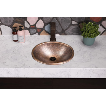 Monarch Abode Copper Handcrafted Dropin Bathroom Vanity Sink 17 17 Inches Oval Copper Bathroom Sinks Copper Bowl Sink