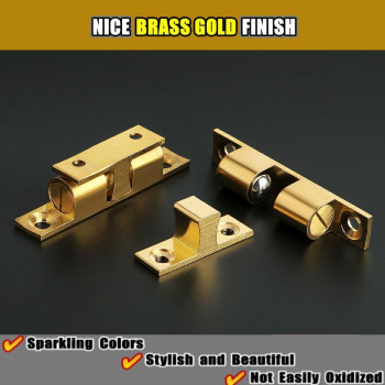 Alise Double Ball Tension Roller Catch Latch For Cabinet Closet Furniture Doors 67Mm Solid Brass Adjustable Door Catches Hard