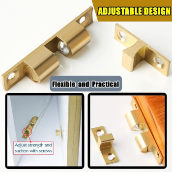 Alise Double Ball Tension Roller Catch Latch For Cabinet Closet Furniture Doors 67Mm Solid Brass Adjustable Door Catches Hard