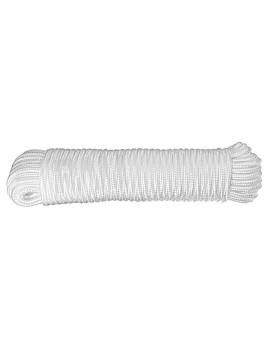 6Mm White Diamond Braid Nylon Rope Paracord All Purpose Utility Rope Nylon Twine For Crafts Cargo Tiedowns Camping Indoor Outd