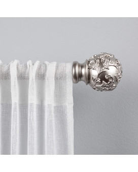 Exclusive Home Curtains Er101501 66120 Vine 1 Curtain Rod And Finial Set 66 120 Matte Silver