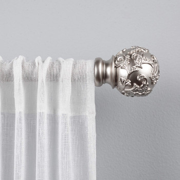 Exclusive Home Curtains Er101501 66120 Vine 1 Curtain Rod And Finial Set 66 120 Matte Silver