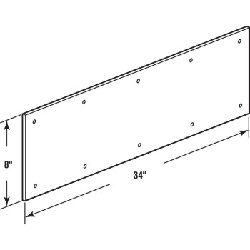 Primeline Mp4618 Kick Plate 8 In X 34 In Brite Brass On Aluminum Door Kick Plate Single Pack