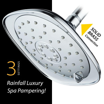 Aquadance Pressure 3Function Giant 73Inch Designer Rain Shower Head Whigh Pulsating Massage Whisperquiettm Technology M