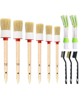 Nurkul 11 Pieces Auto Detailing Brush Set For Cleaning Interior Exterior Leather Including 6 Pcs Car Detailing Brushes 3 Pcs