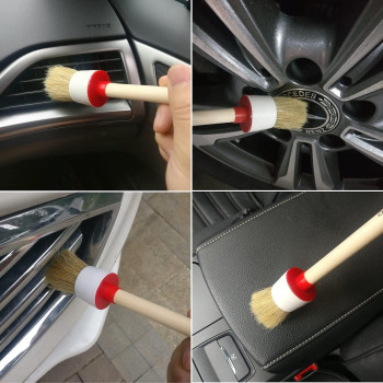 Nurkul 11 Pieces Auto Detailing Brush Set For Cleaning Interior Exterior Leather Including 6 Pcs Car Detailing Brushes 3 Pcs