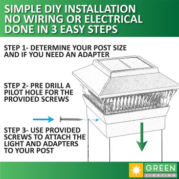 Greenlighting 4 Pack Standard 1 Fence Post Cap Solar Powered Outdoor Led Lights For 4X4 Pvcvinyl Posts White