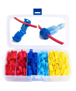 Wirefy T Tap Wire Connectors Kit Electrical Connectors Kit Spade Terminals Quick Splice Disconnect Wire Taps 120 Pcs 22