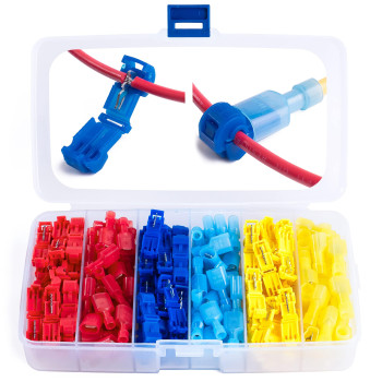 Wirefy T Tap Wire Connectors Kit Electrical Connectors Kit Spade Terminals Quick Splice Disconnect Wire Taps 120 Pcs 22