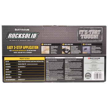 Rustoleum 306320 Rocksolid Marble 1 Car Garage Floor Coating Kit Stone Obsidian Grayblack 5 Piece Set