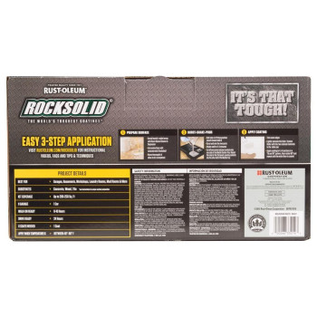 Rustoleum 306321 Rocksolid Marble 1 Car Garage Floor Coating Kit Mountain White 5 Piece Set