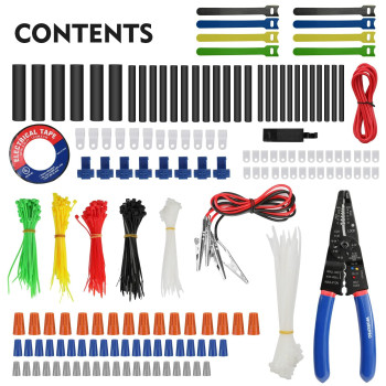 Workpro 582Piece Crimp Terminals Wire Connectors Heat Shrink Tube Electrical Repair Kit With Wire Cutter Stripper