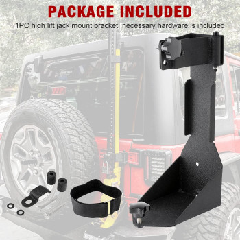 Partol High Lift Jack Mount Bracket For Jeep Wrangler Jk 20072017 Rear High Lift Mounting Kit Offroad Tailgate High Jack Moun