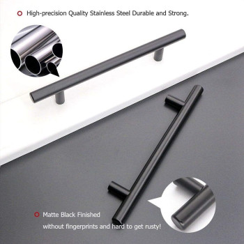 Homdiy 96Mm Black Cabinet Pulls Modern Drawer Pulls 10 Pack Hd201Bk Stainless Steel Cabinet Handles For Kitchen Cabinets