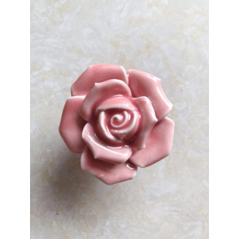 Dld Knobs 8Pcs Elegant Pink Rose Pulls Flower Ceramic Cabinet Knobs Cupboard Drawer Pull Handles Scre