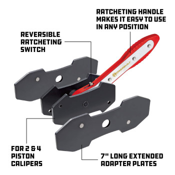 Powerbuilt 647796 Ratcheting Caliper Piston Tool Set 1 Pack