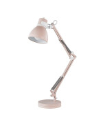 Globe Electric 52028 28 Swing Arm Desk Lamp Matte Rose Matte White Accents Onoff Rotary Switch Partially Adjustable Swing