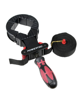 Powertec 71101 Deluxe Quick Release Strap Clamp Woodworking Frame Clamping Strap Holder Black