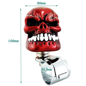 Lunsom Steering Wheel Knob Skull Shape Driving Power Handle Control Suicide Knob Spinner Car Turning Aid Helper Fit Most Vehicl