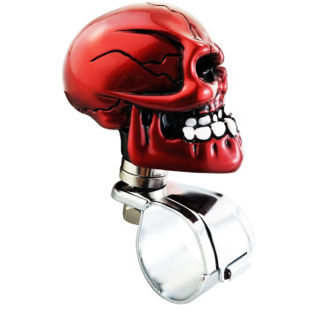 Lunsom Steering Wheel Knob Skull Shape Driving Power Handle Control Suicide Knob Spinner Car Turning Aid Helper Fit Most Vehicl