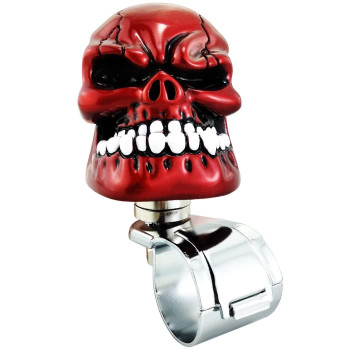 Lunsom Steering Wheel Knob Skull Shape Driving Power Handle Control Suicide Knob Spinner Car Turning Aid Helper Fit Most Vehicl