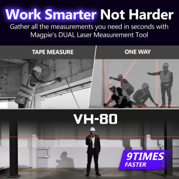 The First Bilateral Laser Measurement Tool Magpie Vh80 262Ft80M Dual Laser Distance Meter With Bluetooth App Connection La