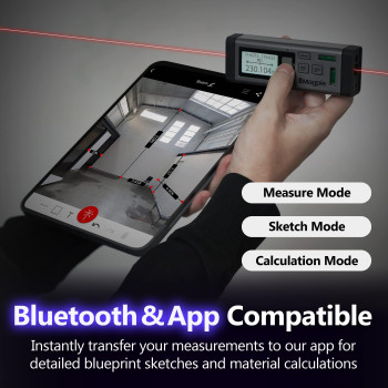 The First Bilateral Laser Measurement Tool Magpie Vh80 262Ft80M Dual Laser Distance Meter With Bluetooth App Connection La