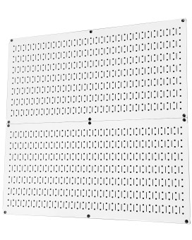 Wall Control Pegboard Rack Home Garage Tool Storage Organization White Metal Pegboard Pack Two 32Inch X 16Inch White Ste