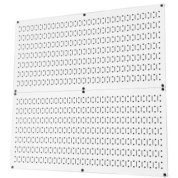 Wall Control Pegboard Rack Home Garage Tool Storage Organization White Metal Pegboard Pack Two 32Inch X 16Inch White Ste