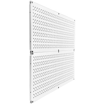 Wall Control Pegboard Rack Home Garage Tool Storage Organization White Metal Pegboard Pack Two 32Inch X 16Inch White Ste