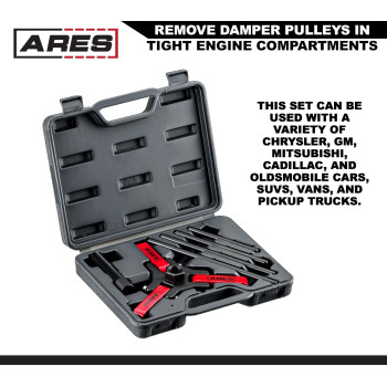 Ares 71002 Harmonic Balancer Puller Kit Adjustable 3Jaw Puller Fits Most Late Model Automobiles Trucks Remove Damper Pu