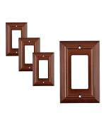 Sleeklighting Pack Of 4 Wall Plate Outlet Switch Covers Decorative Dark Brown Mahogany Look Variety Of Styles Decoratordup