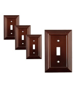 Sleeklighting Pack Of 4 Wall Plate Outlet Switch Covers Decorative Dark Brown Mahogany Look Variety Of Styles Decoratordup