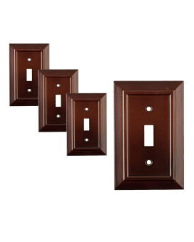 Sleeklighting Pack Of 4 Wall Plate Outlet Switch Covers Decorative Dark Brown Mahogany Look Variety Of Styles Decoratordup