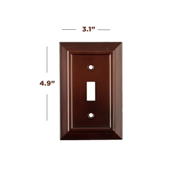 Sleeklighting Pack Of 4 Wall Plate Outlet Switch Covers Decorative Dark Brown Mahogany Look Variety Of Styles Decoratordup